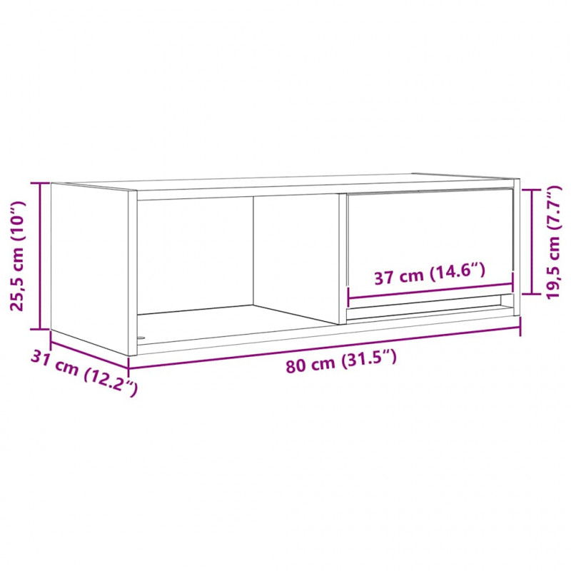 Szafki pod TV 2 szt. Białe 80x31x25,5 cm Drewno klejone