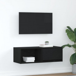 Szafka RTV Czarny Dąb 80x31x25,5 cm Drewno klejone