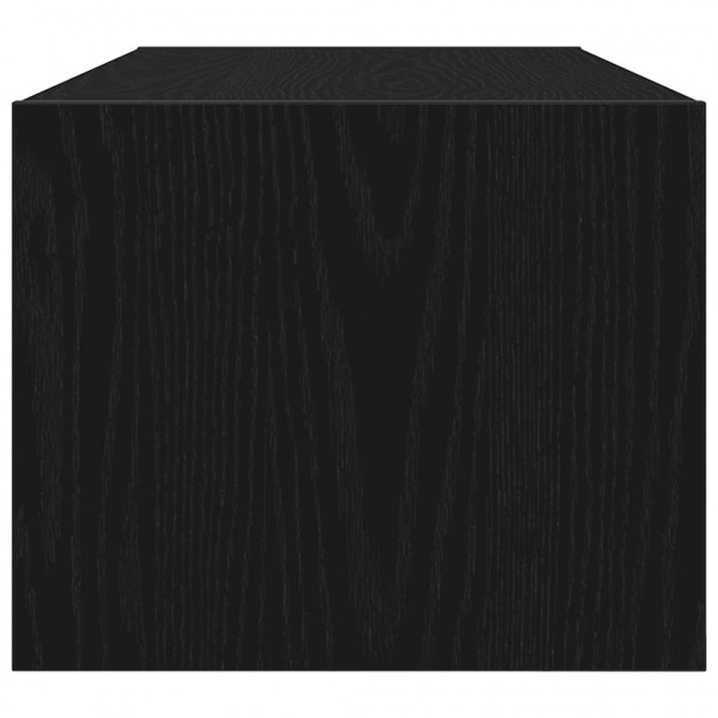 Szafka RTV Czarny Dąb 80x31x25,5 cm Drewno klejone