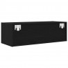 Szafka RTV Czarny Dąb 80x31x25,5 cm Drewno klejone