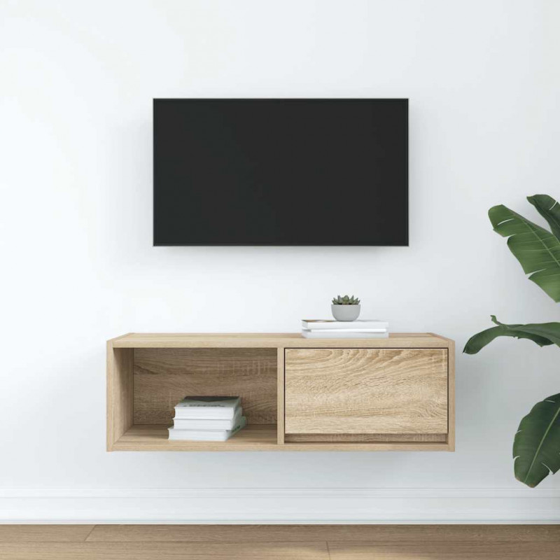 Szafka RTV Sonoma Oak 80x31x25,5 cm Drewno klejone