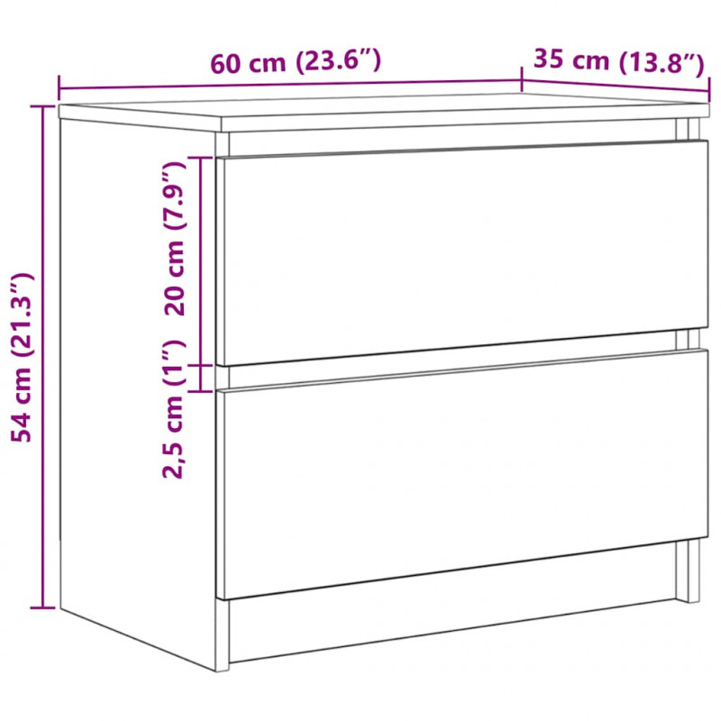 Szafka RTV Beton Szary 60x35x54 cm Drewno klejone