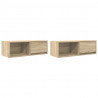 Szafki RTV 2 szt. Dąb Sonoma 80x31x25,5 cm Drewno klejone