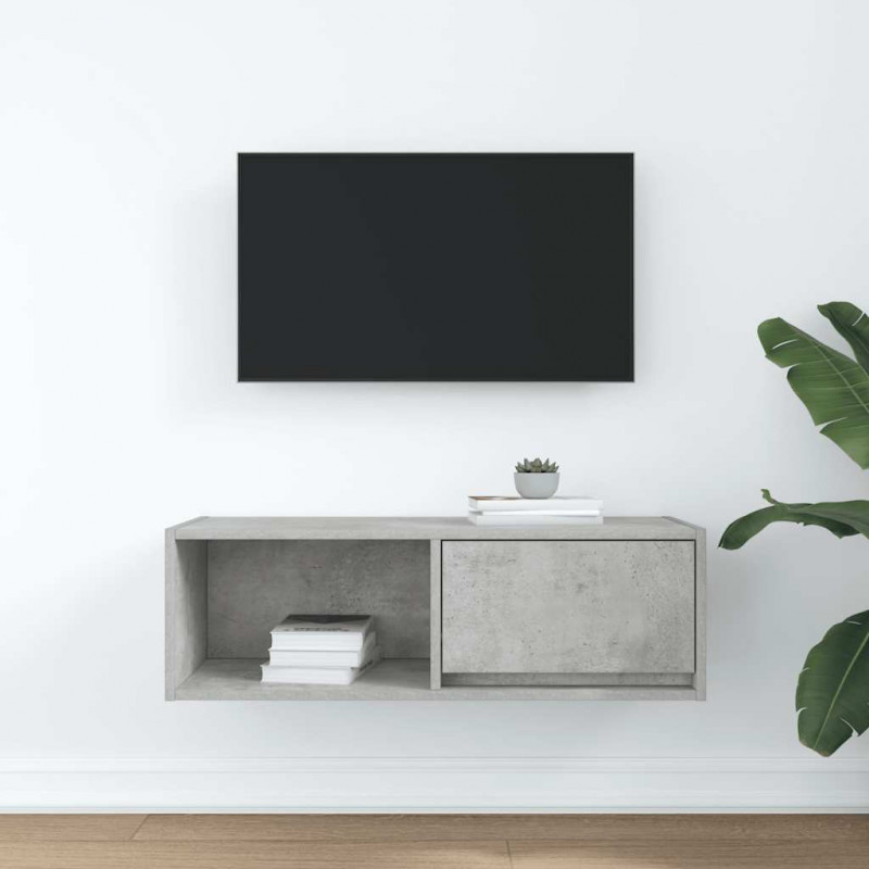 Szafka RTV Betonowa Szara 80x31x25,5 cm Drewno klejone
