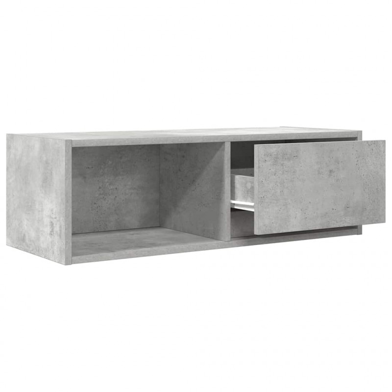Szafka RTV Betonowa Szara 80x31x25,5 cm Drewno klejone