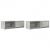 Szafki RTV 2 szt. Beton Szary 80x31x25,5 cm Drewno klejone