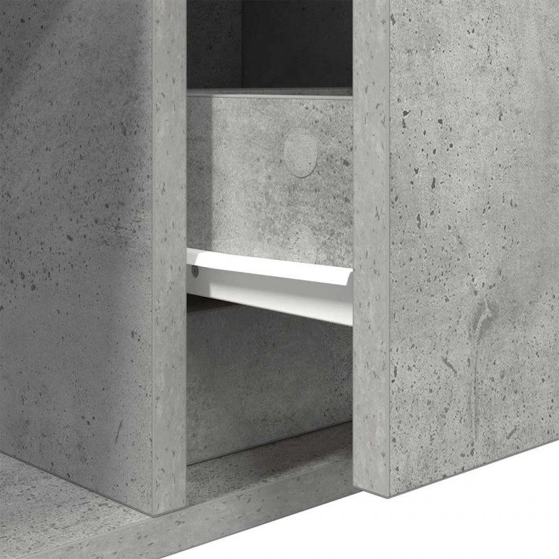 Szafki RTV 2 szt. Beton Szary 80x31x25,5 cm Drewno klejone