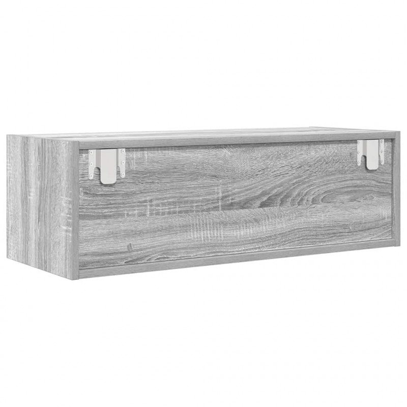 Szafka RTV Szara Sonoma 80x31x25,5 cm Drewno klejone