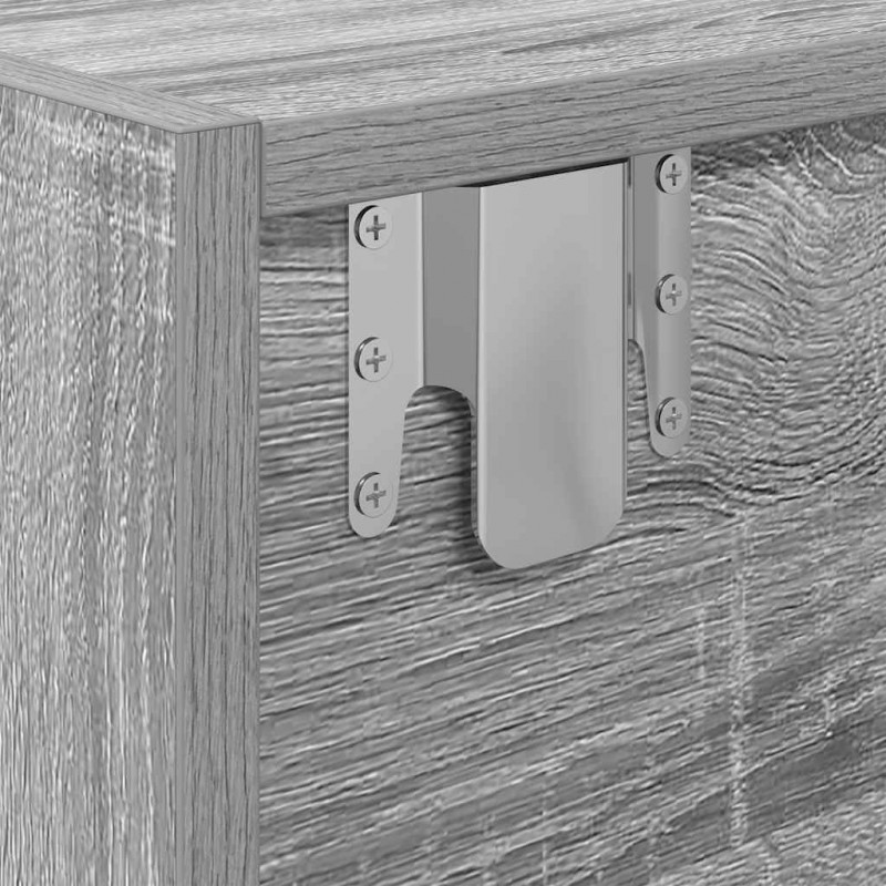 Szafka RTV Szara Sonoma 80x31x25,5 cm Drewno klejone