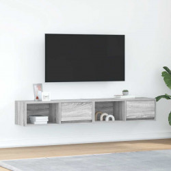 Szafki RTV 2 szt. Szary Sonoma 80x31x25,5 cm Drewno klejone
