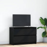 Szafka pod TV Czarna 80x35x54 cm Drewno klejone