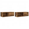 Szafki RTV 2 szt. Stare drewno 80x31x25,5 cm Drewno klejone