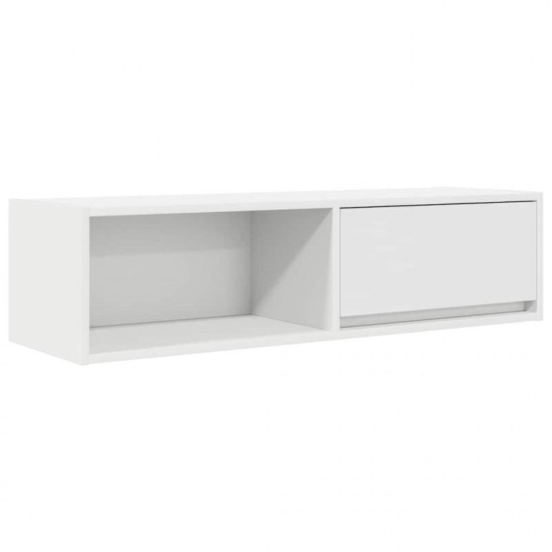 Szafka RTV Biała 100x31x25,5 cm Drewno klejone