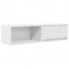 Szafka RTV Biała 100x31x25,5 cm Drewno klejone