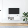 Szafka RTV Biała 100x31x25,5 cm Drewno klejone