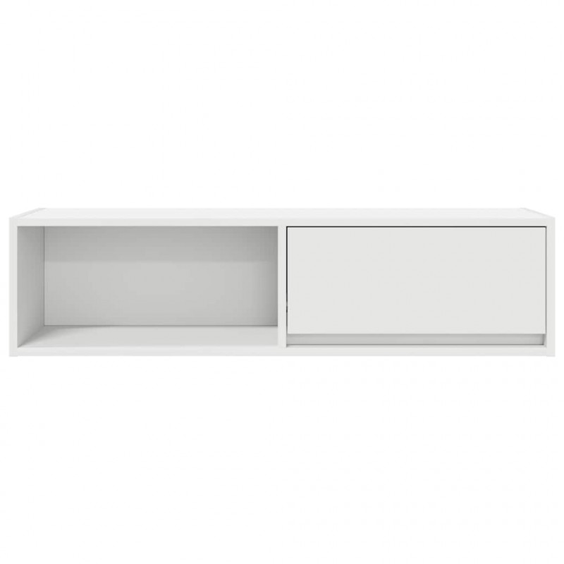 Szafka RTV Biała 100x31x25,5 cm Drewno klejone
