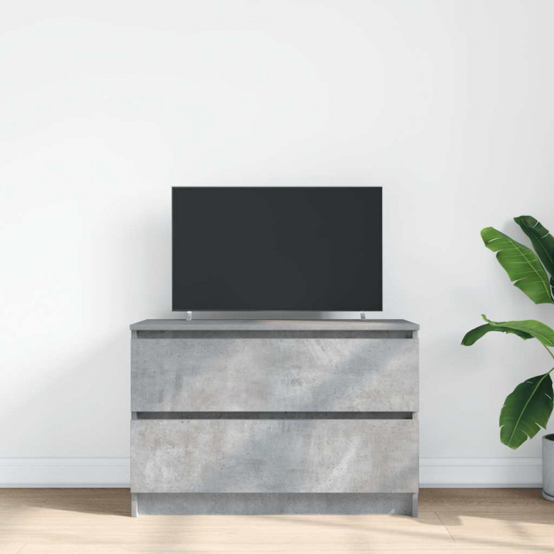 Szafka RTV Betonowa Szara 80x35x54 cm Drewno klejone