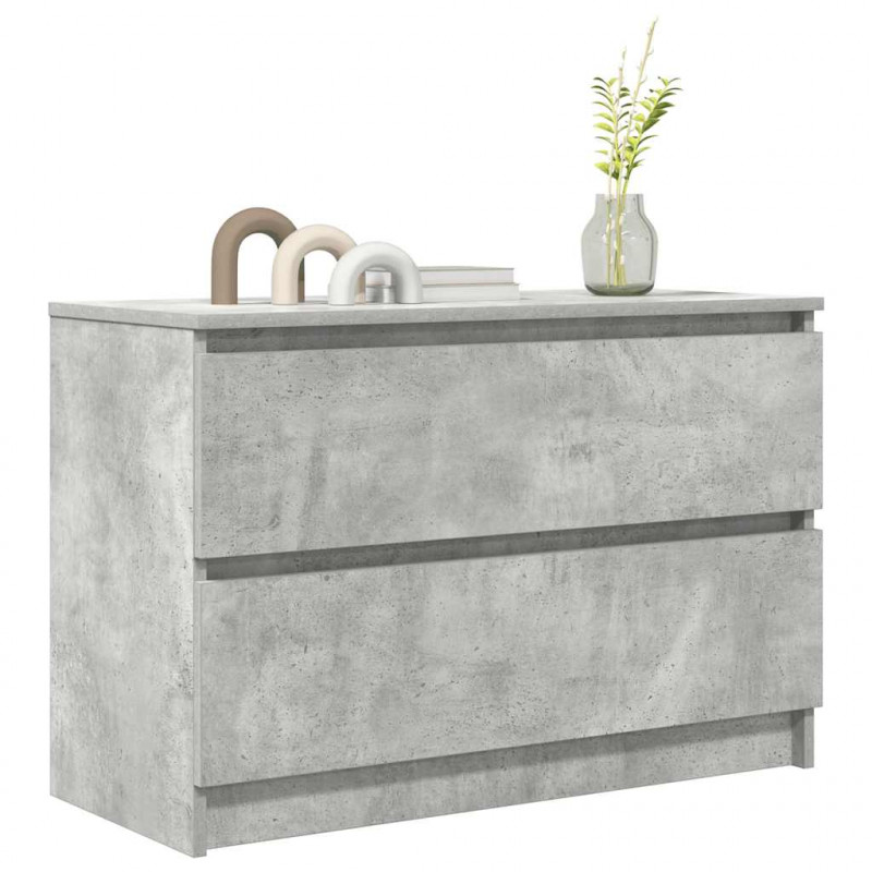 Szafka RTV Betonowa Szara 80x35x54 cm Drewno klejone