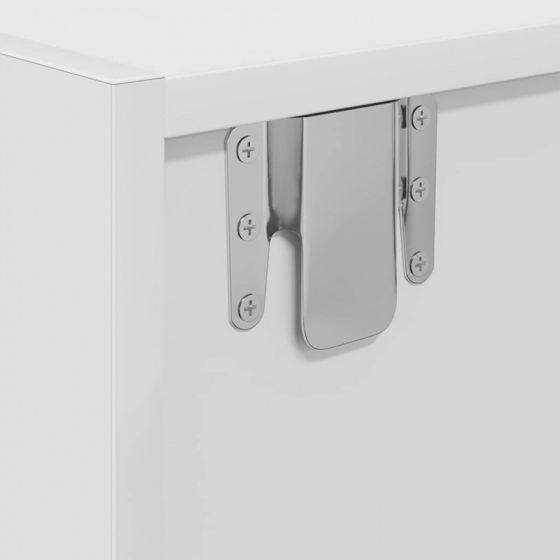 Szafka RTV Biała 100x31x25,5 cm Drewno klejone