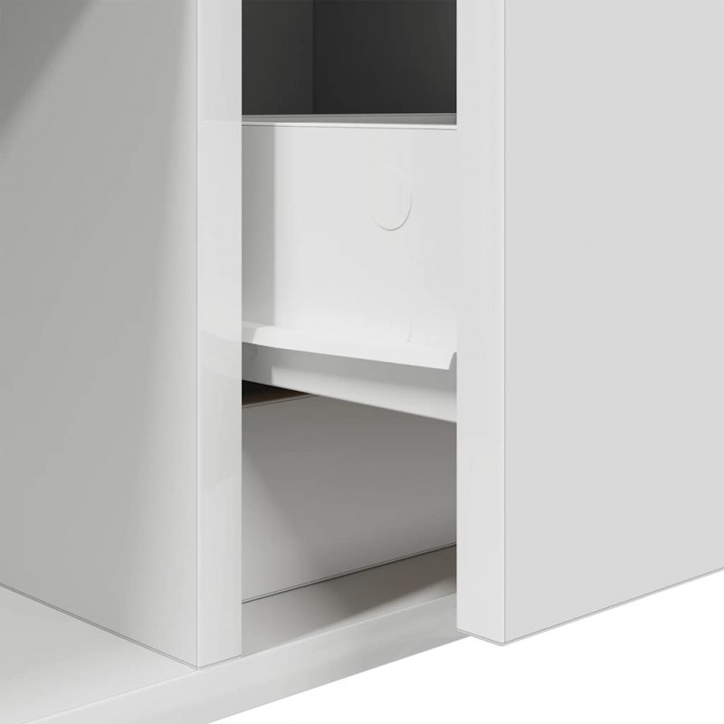 Szafka RTV Biała 100x31x25,5 cm Drewno klejone