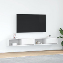 Szafki pod TV 2 szt. Białe 100x31x25,5 cm Drewno klejone