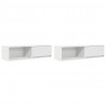 Szafki pod TV 2 szt. Białe 100x31x25,5 cm Drewno klejone