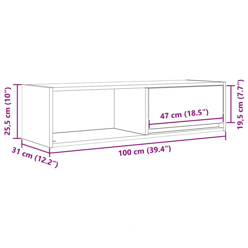 Szafki pod TV 2 szt. Białe 100x31x25,5 cm Drewno klejone
