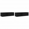 Szafki RTV 2 szt. Dąb czarny 100x31x25,5 cm Drewno klejone