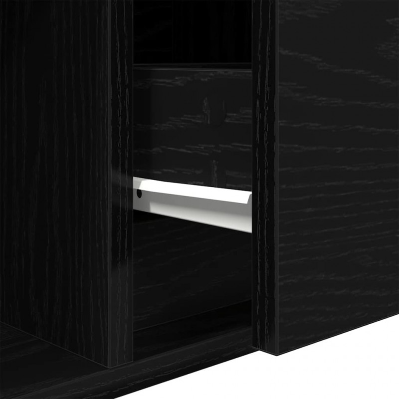 Szafki RTV 2 szt. Dąb czarny 100x31x25,5 cm Drewno klejone