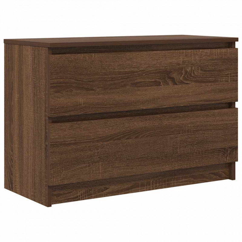 Szafka RTV Brązowy Dąb 80x35x54 cm Drewno klejone