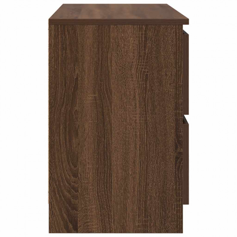 Szafka RTV Brązowy Dąb 80x35x54 cm Drewno klejone