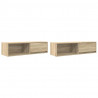 Szafki RTV 2 szt. Dąb Sonoma 100x31x25,5 cm Drewno klejone