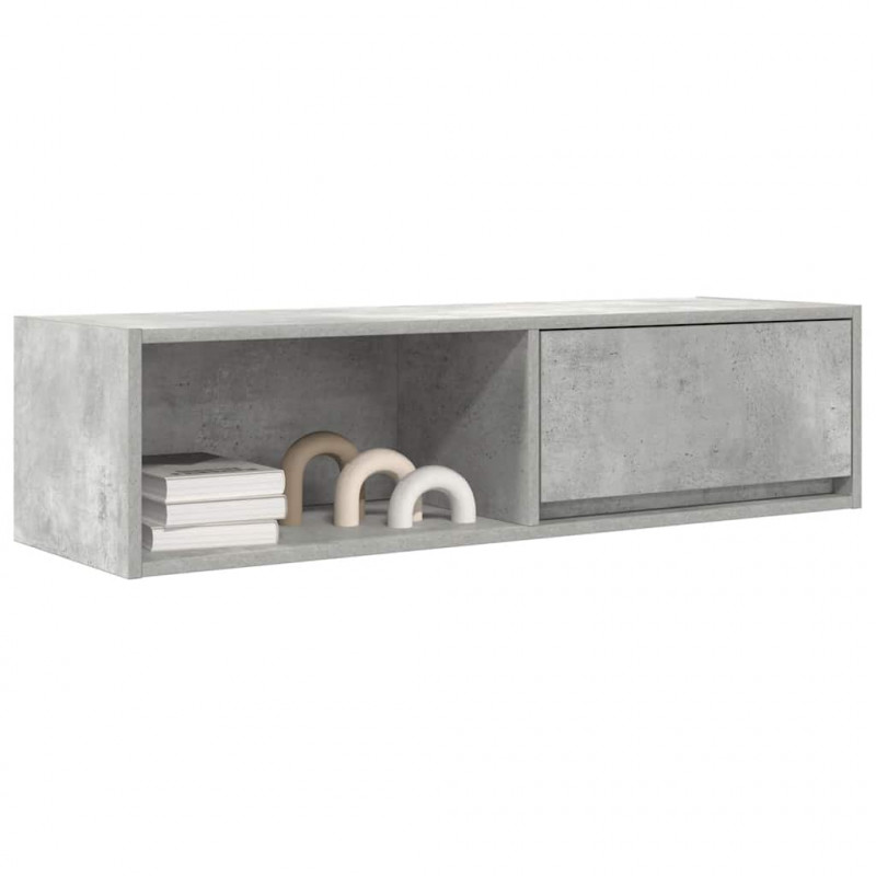 Szafka RTV Beton Szary 100x31x25,5 cm Drewno klejone