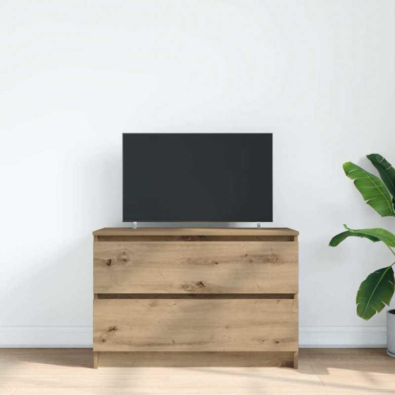 Szafka RTV Artisan Oak 80x35x54 cm Drewno klejone