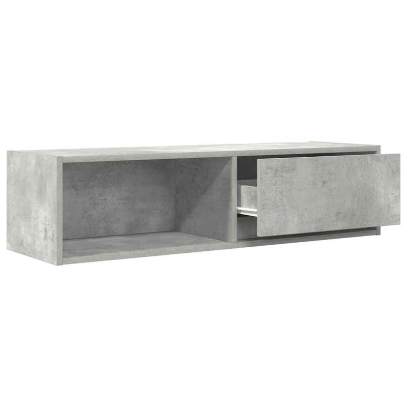 Szafka RTV Beton Szary 100x31x25,5 cm Drewno klejone