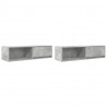 Szafki RTV 2 szt. Beton Szary 100x31x25,5 cm Drewno klejone