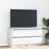Szafka RTV Biała 100x35x54 cm Drewno klejone