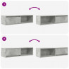 Szafki RTV 2 szt. Beton Szary 100x31x25,5 cm Drewno klejone