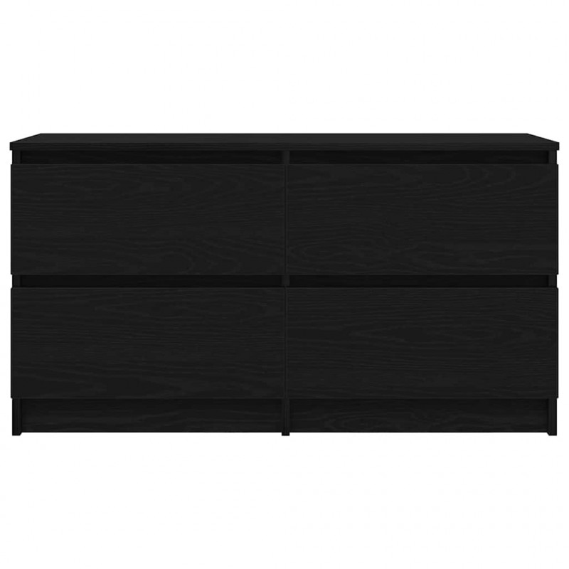 Szafka pod TV Czarna 100x35x54 cm Drewno klejone