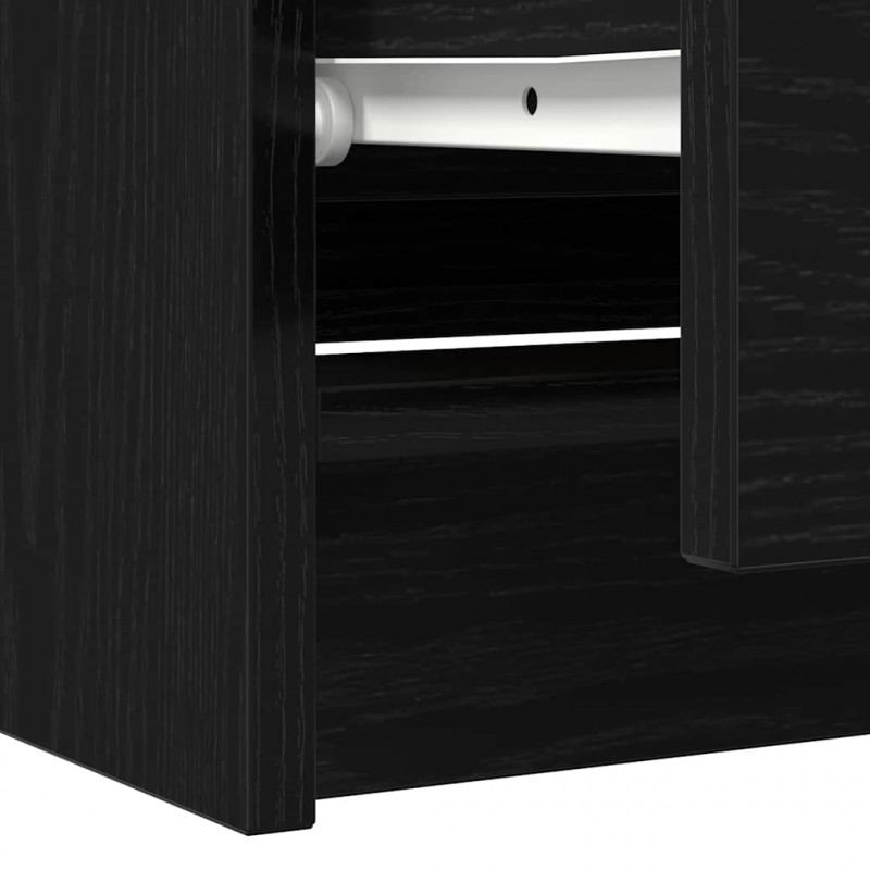 Szafka pod TV Czarna 100x35x54 cm Drewno klejone