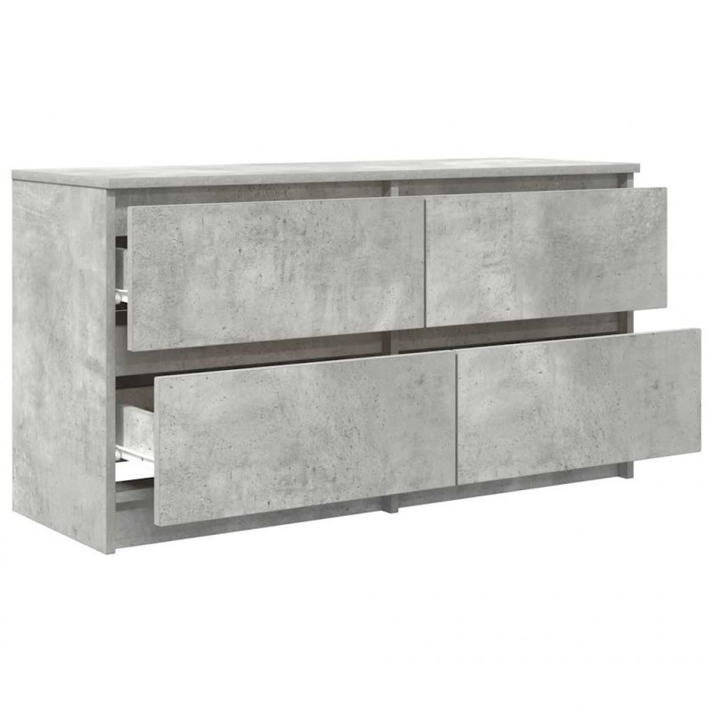 Szafka RTV Beton Szary 100x35x54 cm Drewno klejone