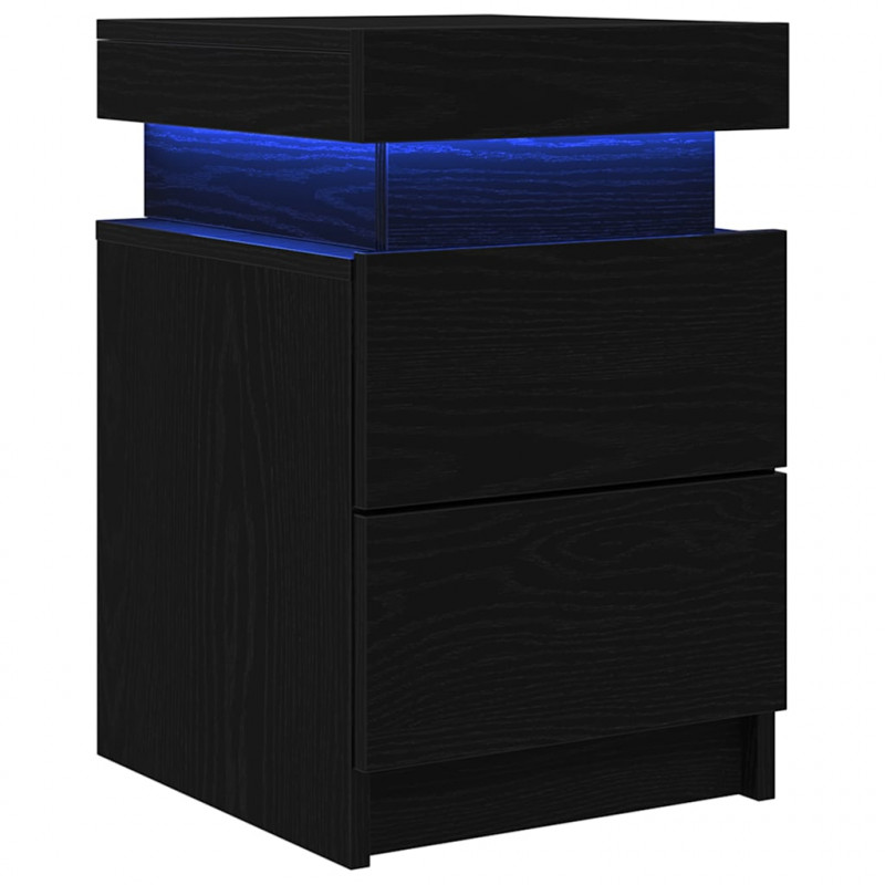 Szafka Nocna z szufladą 2 pcs Czarny Dąb 35 x 39 x 55 cm