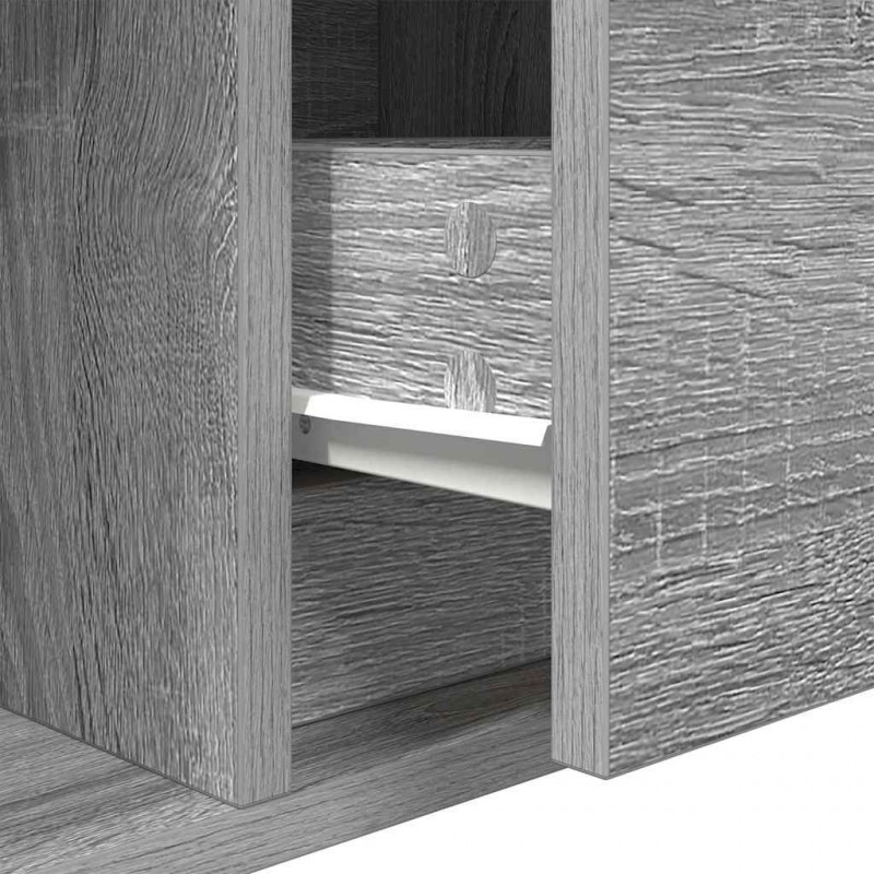 Szafka RTV Szara Sonoma 100x31x25,5 cm Drewno klejone