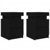 Szafka Nocna z szufladą 2 pcs Czarny Dąb 35 x 39 x 55 cm