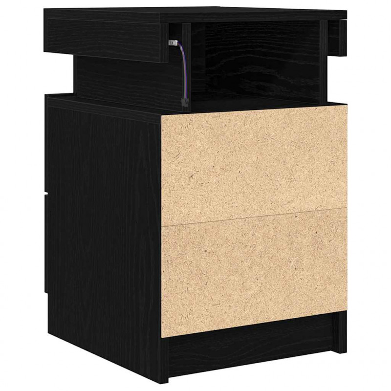 Szafka Nocna z szufladą 2 pcs Czarny Dąb 35 x 39 x 55 cm