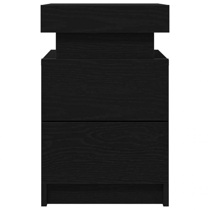 Szafka Nocna z szufladą 2 pcs Czarny Dąb 35 x 39 x 55 cm