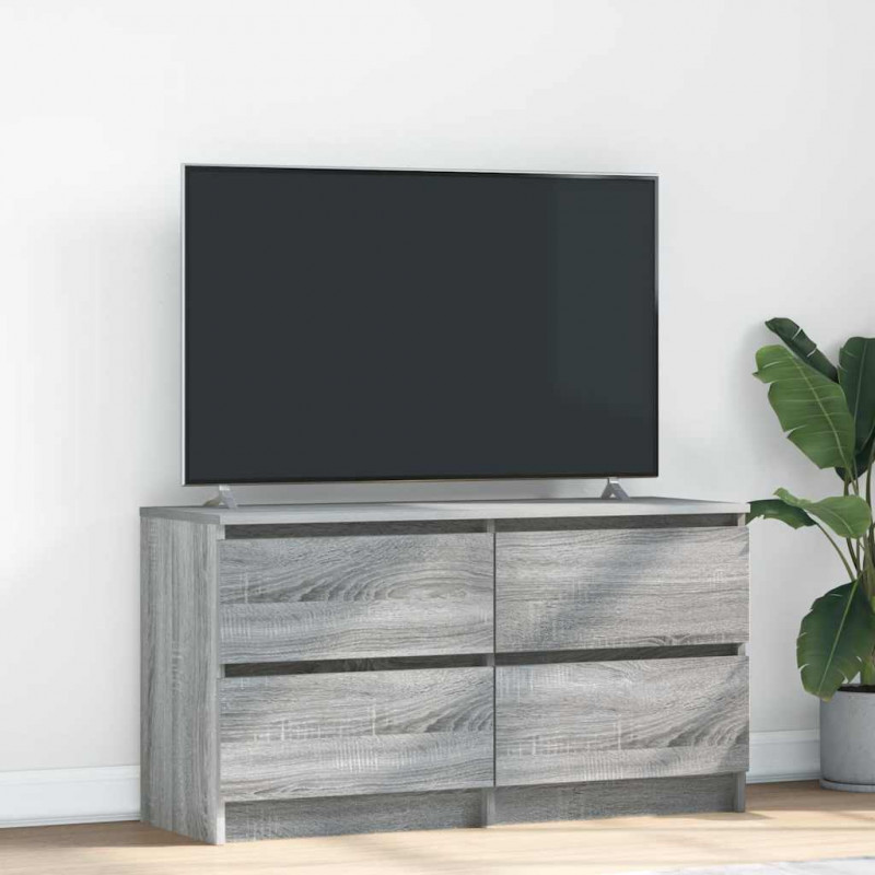 Szafka RTV Szara Sonoma 100x35x54 cm Drewno klejone