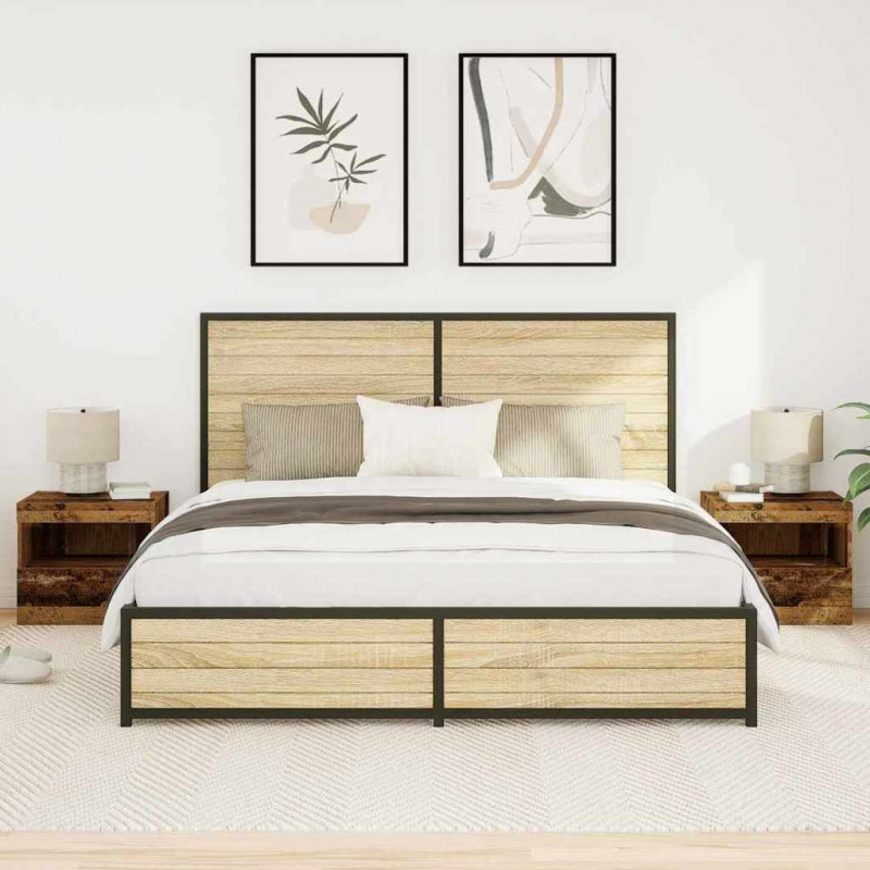 Szafka Nocna z szufladą 2 pcs Stare drewno 50 x 40 x 45 cm