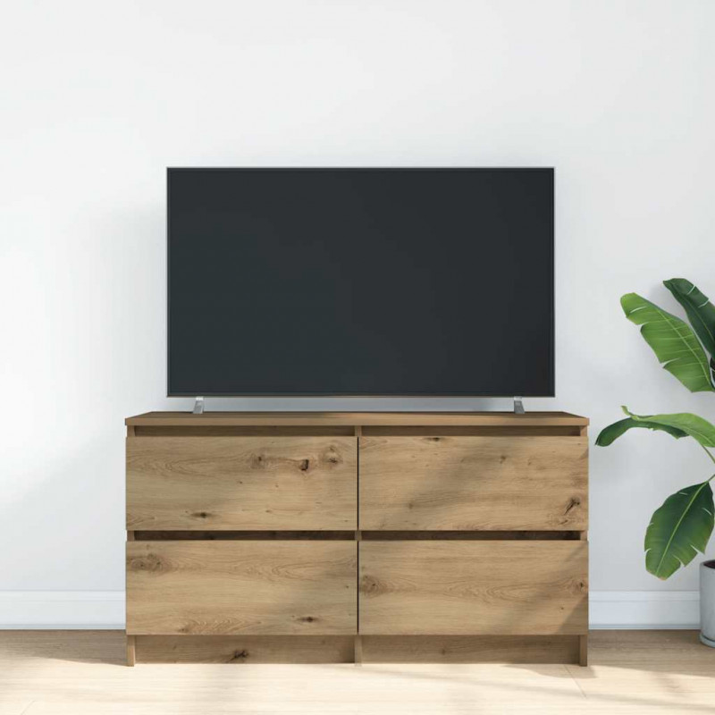 Szafka RTV Artisan Oak 100x35x54 cm Drewno klejone
