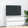 Szafka RTV Biała 100x35x54 cm Drewno klejone